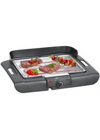 Clatronic BQ 3507 Barbeque-Tischgrill, 2000W, verchromter Grillrost, Cool-Touch Gehäuse, schwarz (261693)