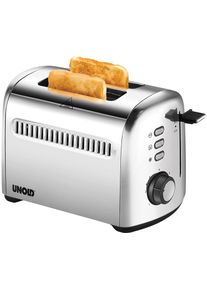 Unold Elektro Unold 38326 2er Retro Toaster, 790-950W, Brötchenaufsatz, 7 Röstgrade, auftauen, Edelstahl