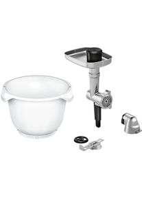 Bosch MUZ9BS1 BakingSensation Set, Fleischwolf, R&uuml;hrsch&uuml;ssel, Geb&auml;ckeinsatz, Edelstahl