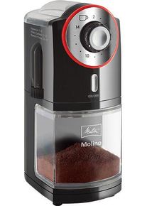 Melitta Molino Kaffeem&uuml;hle, 100 W, 2-14 Tassen, schwarz/rot