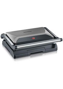 Severin KG 2394 Kompakt-Multigrill, 800W, antihaftbeschichtet, Slim-Design, grau-metallic/schwarz