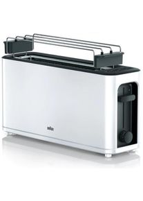 Braun PurEase HT3110WH Langschlitztoaster, Auftaufunktion, 1000 W, weiß