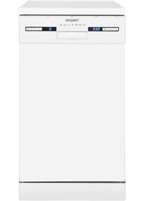 Exquisit GSP9309-030E Standgeschirrspüler, 45 cm breit, 9 Maßgedecke, unterbaufähig, 7 Programme, Ecoprogramm, Besteckkorb, LED Display, weiß