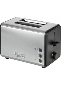 Bomann TA 1371 CB Toaster, 850W, 2 Scheiben, Brötchenaufsatz, Aufwärm-, Auftau, Schnellstopp funktion, Stufenlos einstellbarer Bräunungsgrad, Edelstah