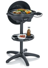 Severin PG 8541 Elektrogrill, 2000 W, Thermometer, Grillplatte mit keramischer Beschichtung, matt schwarz