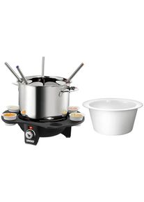 Unold Elektro Unold Fondue Elegance 48645, 1000W, 1,5l Edelstahltopf, Cool-Touch, schwarz/silber