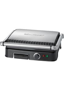 Clatronic KG 3487 Kontaktgrill, 2000W, Thermostat, Antihaftbeschichtete Grillplatten, 2 Kontrollleuchten, edelstahl/schwarz (261670)