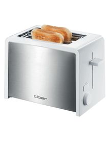 Cloer 3211 Toaster, 2 Scheiben, 825W, Brötchenaufsatz, weiß
