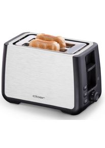 Cloer 3569 King-Size-Toaster, Brötchenaufsatz, Krümelschublade, 850-1000 W, Edelstahl
