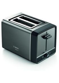 Bosch TAT5P425DE Kompakt Toaster, 970W, 2 Scheiben, DesignLine, Auftau- und Aufwärmfunktion, Gleichmäßiges Röstbild, Grau