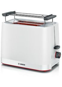 Bosch TAT3M121 Toaster, 950 W, 2-Scheiben, Automatische Endabschaltung, Nachtoastfunktion, Stoptaste, weiß