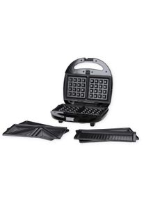 Clatronic ST/WA 3670 Sandwichtoaster mit Wechselplatten f&uuml;r Waffeln und Kontaktgrill, schwarz/edelstahl (263805)