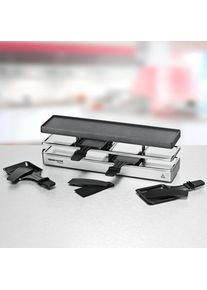 Rommelsbacher RC 800 Raclette, 730W, Grillfl&auml;che 41 x 10 cm, Antihaftbeschichtung , 4 Pf&auml;nnchen, 4 Schaber, stufenlose Temperaturregelung, silber
