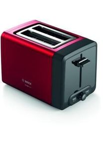 Bosch TAT4P424DE Kompakt Toaster, 970W, Auftau- und Aufwärmfunktion, Gleichmäßiges Röstbild, DesignLine, Rot