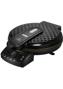 Unold Elektro Unold 48235 Diamant Waffelautomat, 1200W, Teigauffangrinne, Überhitzungsschutz, schwarz/Edelstahl