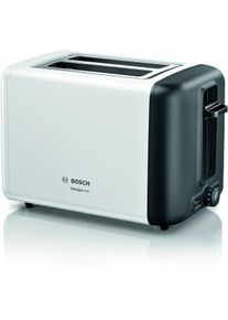 Bosch TAT3P421DE Kompakt Toaster Design Line, 970W, Brötchen-Aufsatz, Auftau- und Aufwärmfunktion, High Lift