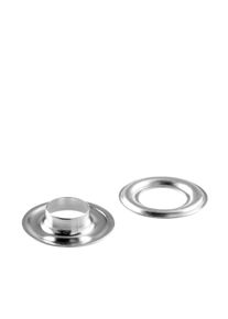 100 Unit&agrave; - Occhielli per teloni, autoperforanti, acciaio Occhielli tondi #3 ( 11,2 mm) | nichelato, argento