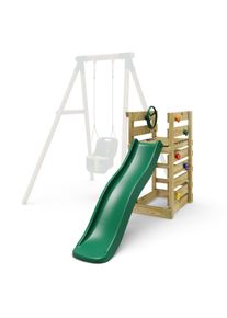 Adventure Pack Add-on Wooden Platform with 6FT Slide for REBO Swing Sets - Dark Green