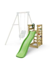 Adventure Pack Add-on Wooden Platform with 6FT Slide for REBO Swing Sets - Light Green