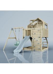 PolarPlay Kids Climbing Tower & Playhouse - Swing Eerika Mist