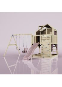 PolarPlay Kids Climbing Tower & Playhouse - Swing Saga Rose
