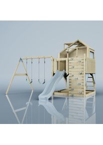 PolarPlay Kids Climbing Tower & Playhouse - Swing Haldor Mist