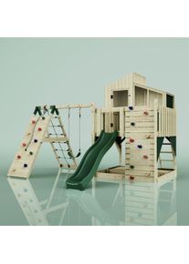 PolarPlay Kids Climbing Tower & Playhouse – Climb & Swing Runa Green