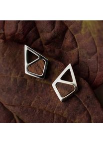 Holzkern Pendientes Mujer Plata y Nogal