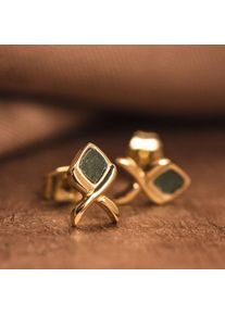 Holzkern Orecchini Donna Oro e Ardesia