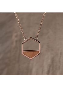 Holzkern Collane Donna Oro rosa e Olivo