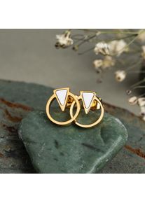 Holzkern Earrings Damer Guld og Marmor