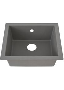 respekta Ohio Mineralite Einbauspüle, 1 Becken, reversibel, 50x44cm, Betongrau
