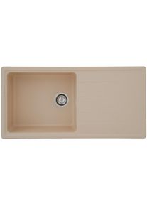 respekta Columbia Cristalite Massivgranit Einbauspüle mit 1 Becken, 100 x 50 cm, sandbeige