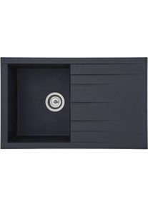 respekta Houston Mineralite Einbauspüle mit 1 Becken, 80 x 50 cm, schwarz