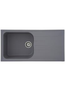 respekta Orlando Cristalite Massivgranit Einbauspüle mit 1 Becken, 100 x 50 cm, betongrau (ORLANDO100X50G)