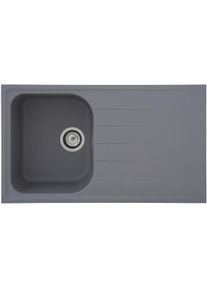 respekta Orlando Cristalite Massivgranit Einbauspüle mit 1 Becken, 86 x 50 cm, betongrau