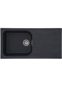 respekta Orlando Cristalite Massivgranit Einbauspüle mit 1 Becken, 100 x 50 cm, schwarz (ORLANDO100X50S)
