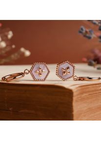 Holzkern Earrings Women Rose Gold and Nacre