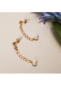 Holzkern Earrings Women Gold and Pearl