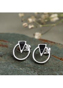 Holzkern Earrings Women Silver and Marble