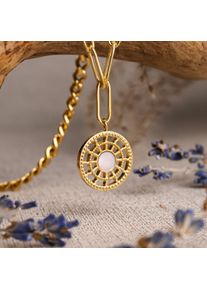 Holzkern Necklaces Women Gold and White Nacre