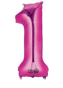Amscan Ballon numéro 1 rose 86cm
