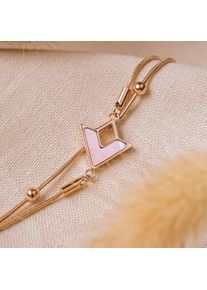 Holzkern Bracelets Women Rose Gold and Pink Nacre