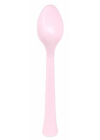 24 cuillères réutilisables rose guimauve