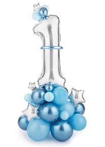 partydeco Ensemble de ballons scintillants bleus 90 cm x 1,40 m