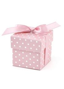 partydeco 10 scatole regalo rosa a pois bianchi (10er Multipack)