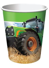 8 gobelets en papier avec tracteur 256 ml