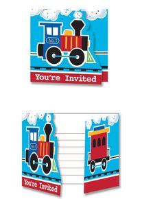 8 cartes d'invitation Lokomotive Tuff Tuff