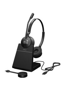 Jabra Engage 55 Se Ms Stereo (Docking, Kabellos, USB-C, Microsoft Teams), Office Headset, Schwarz