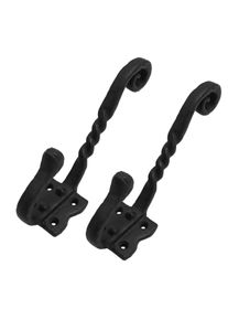 Ganci da parete rustici in ghisa, confezione da 2, nero 14 cm country house